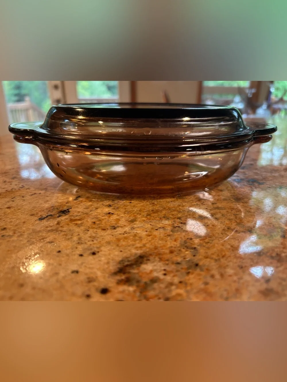 Visions 14oz Oval Casserole Brown V-14-B Pyrex Lid P-14-C